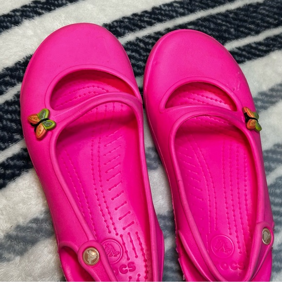 CROCS Bright Pink SKYLAR PRIMA NANOOK BALLET Slip On Mary Jane Shoes Size 4 - Picture 13 of 15